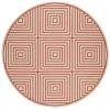 Safavieh Beach House BHS123 Red / Creme 6'-7" X 6'-7" Round Area Rug