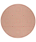 Safavieh Beach House BHS123 Red / Creme 6'-7" X 6'-7" Round Area Rug