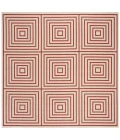 Safavieh Beach House BHS123 Red / Creme 6'-7" X 6'-7" Square Area Rug