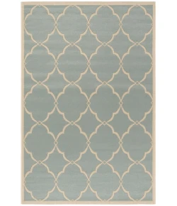 Safavieh Beach House BHS125 Aqua / Cream 6'-7" X 9'-2" Rectangle Area Rug