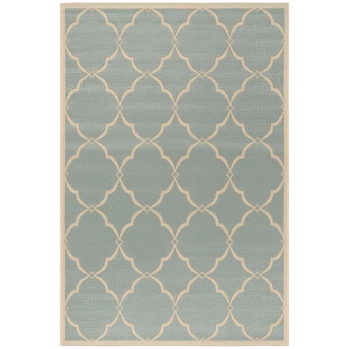 Safavieh Beach House BHS125 Aqua / Cream 6'-7" X 6'-7" Square Area Rug