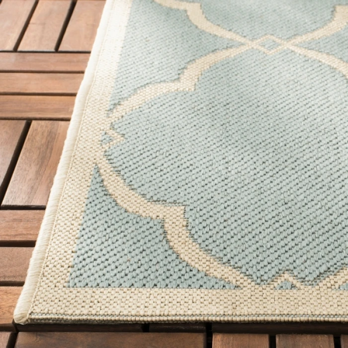 Safavieh Beach House BHS125 Aqua / Cream 2'-2" X 12' Runner Area Rug