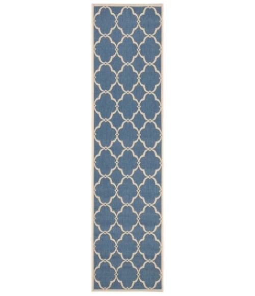 Safavieh Beach House BHS125 Blue / Creme 2'-2" X 6' Runner Area Rug