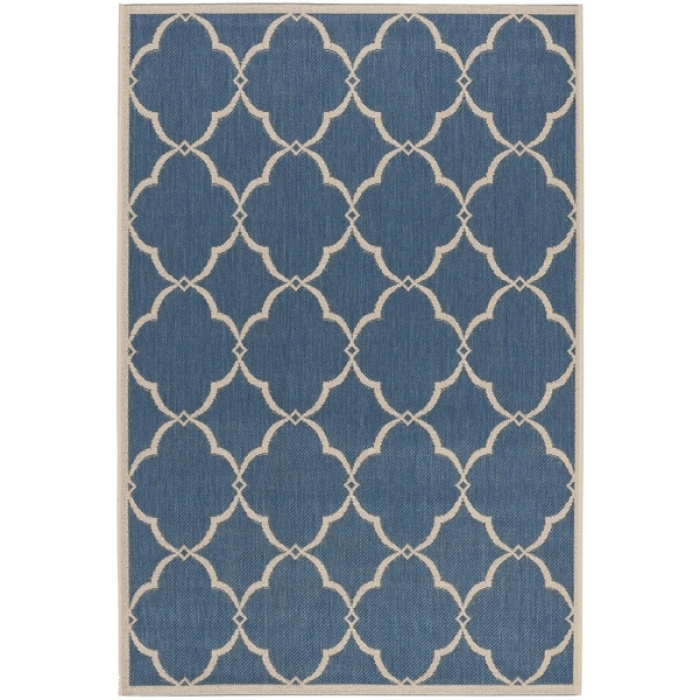 Safavieh Beach House BHS125 Blue / Creme 4' X 4' Square Area Rug