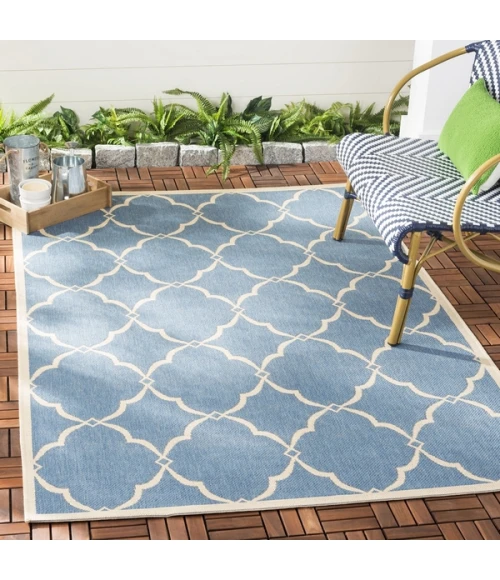 Safavieh Beach House BHS125 Blue / Creme 2'-2" X 4' Accent Area Rug
