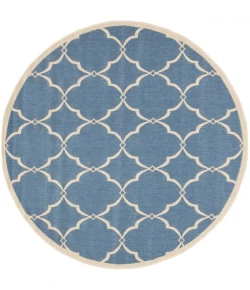 Safavieh Beach House BHS125 Blue / Creme 6'-7" X 6'-7" Round Area Rug