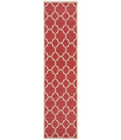 Safavieh Beach House BHS125 Red / Creme 2'-2" X 10' Runner Area Rug