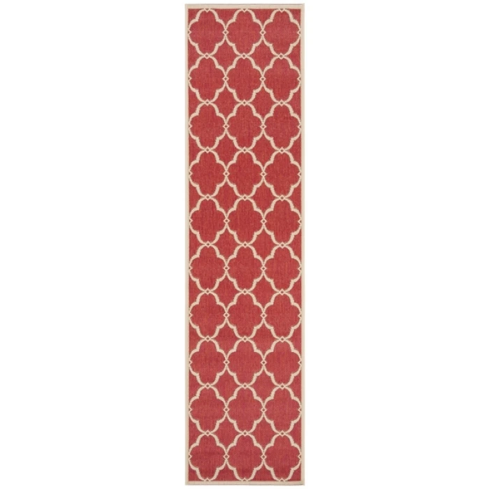 Safavieh Beach House BHS125 Red / Creme 2'-2" X 10' Runner Area Rug
