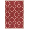 Safavieh Beach House BHS125 Red / Creme 3' X 5' Rectangle Area Rug