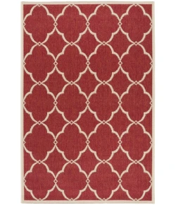 Safavieh Beach House BHS125 Red / Creme 4' X 4' Square Area Rug