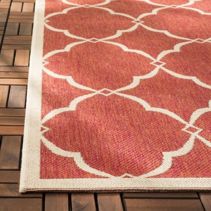 Safavieh Beach House BHS125 Red / Creme 2'-2" X 10' Runner Area Rug