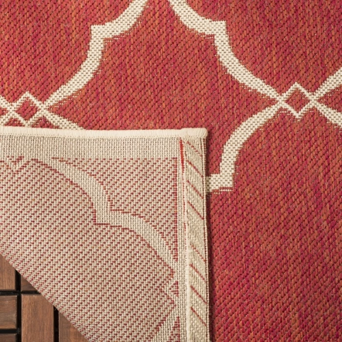Safavieh Beach House BHS125 Red / Creme 2'-2" X 10' Runner Area Rug