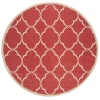 Safavieh Beach House BHS125 Red / Creme 4' X 4' Round Area Rug