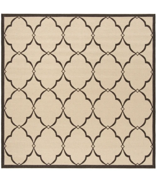 Safavieh Beach House BHS125 Creme / Brown 6'-7" X 6'-7" Square Area Rug