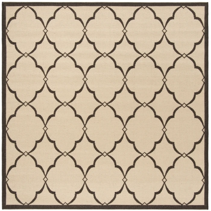 Safavieh Beach House BHS125 Creme / Brown 6'-7" X 6'-7" Square Area Rug