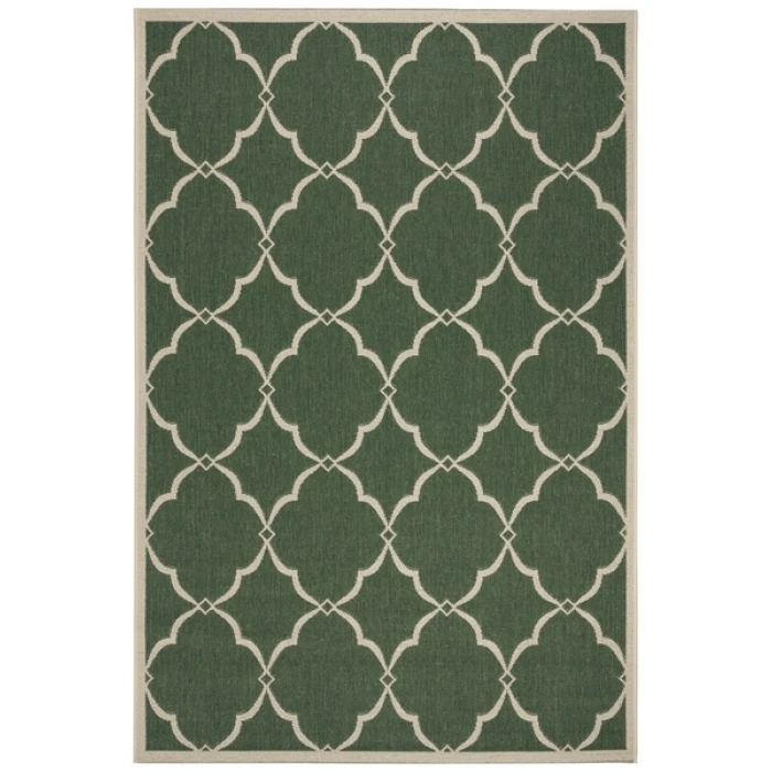 Safavieh Beach House BHS125 Green / Creme 6'-7" X 9'-2" Rectangle Area Rug