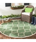 Safavieh Beach House BHS125 Green / Creme 6'-7" X 6'-7" Round Area Rug