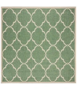 Safavieh Beach House BHS125 Green / Creme 6'-7" X 6'-7" Square Area Rug