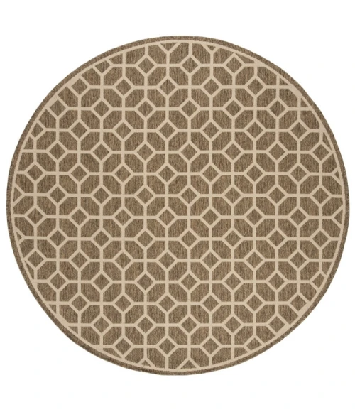 Safavieh Beach House BHS127 Beige / Cream 6'-7" X 6'-7" Round Area Rug