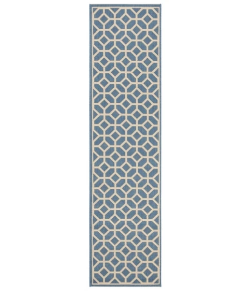 Safavieh Beach House BHS127 Blue / Creme 2'-2" X 6' Runner Area Rug