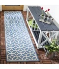 Safavieh Beach House BHS127 Blue / Creme 2'-2" X 6' Runner Area Rug
