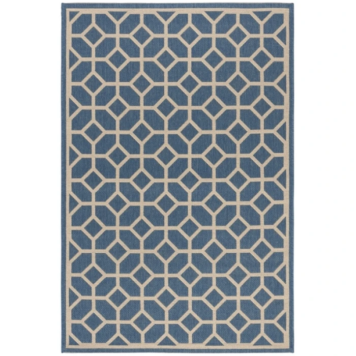 Safavieh Beach House BHS127 Blue / Creme 4' X 6' Rectangle Area Rug