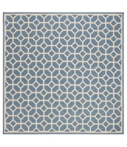 Safavieh Beach House BHS127 Blue / Creme 6'-7" X 6'-7" Square Area Rug