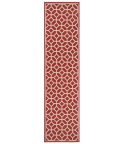 Safavieh Beach House BHS127 Red / Creme 2'-2" X 6' Runner Area Rug