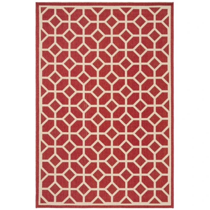 Safavieh Beach House BHS127 Red / Creme 2'-2" X 4' Accent Area Rug