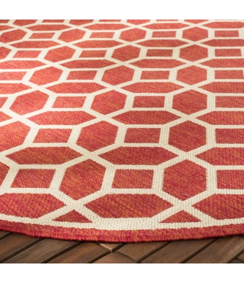 Safavieh Beach House BHS127 Red / Creme 2'-2" X 6' Runner Area Rug