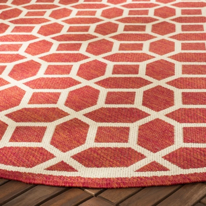 Safavieh Beach House BHS127 Red / Creme 2'-2" X 4' Accent Area Rug