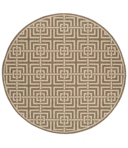 Safavieh Beach House BHS128 Beige / Cream 6'-7" X 6'-7" Round Area Rug