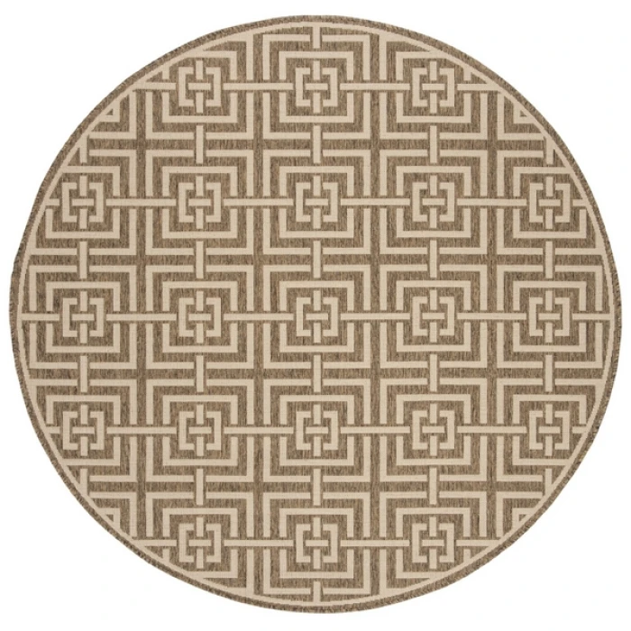 Safavieh Beach House BHS128 Beige / Cream 6'-7" X 6'-7" Round Area Rug