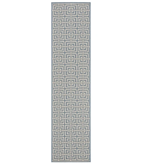 Safavieh Beach House BHS128 Blue / Creme 2'-2" X 10' Runner Area Rug
