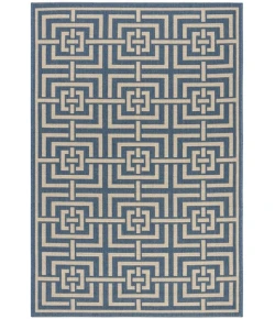 Safavieh Beach House BHS128 Blue / Creme 4' X 6' Rectangle Area Rug