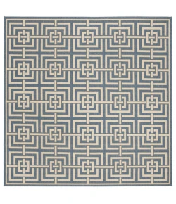 Safavieh Beach House BHS128 Blue / Creme 6'-7" X 6'-7" Square Area Rug