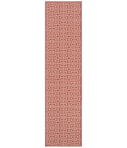 Safavieh Beach House BHS128 Red / Creme 2'-2" X 10' Runner Area Rug