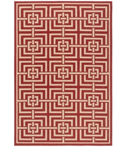 Safavieh Beach House BHS128 Red / Creme 2'-2" X 4' Accent Area Rug