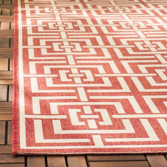 Safavieh Beach House BHS128 Red / Creme 2'-2" X 10' Runner Area Rug