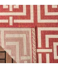Safavieh Beach House BHS128 Red / Creme 2'-2" X 6' Runner Area Rug
