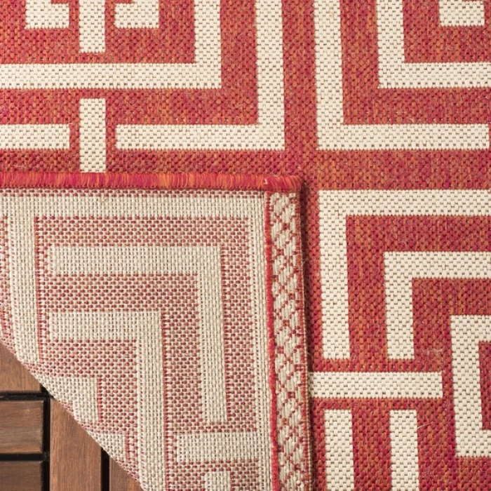 Safavieh Beach House BHS128 Red / Creme 2'-2" X 10' Runner Area Rug