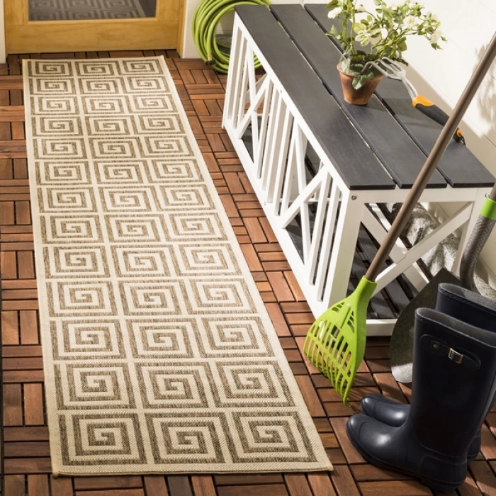 Safavieh Beach House BHS129 Beige / Cream 2'-2" X 8' Runner Area Rug