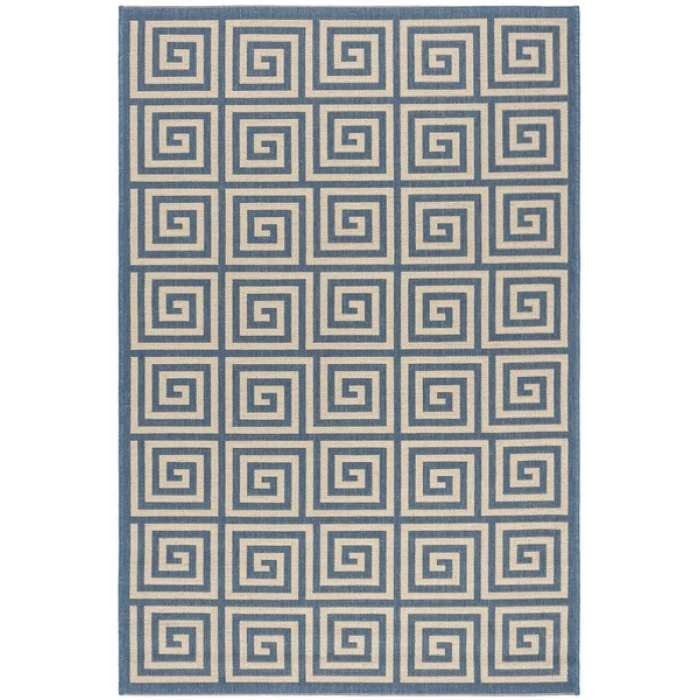 Safavieh Beach House BHS129 Cream / Blue 3' X 5' Rectangle Area Rug