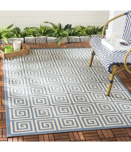 Safavieh Beach House BHS129 Cream / Blue 8' X 10' Rectangle Area Rug