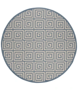 Safavieh Beach House BHS129 Cream / Blue 6'-7" X 6'-7" Round Area Rug