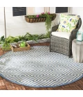 Safavieh Beach House BHS129 Cream / Blue 6'-7" X 6'-7" Round Area Rug
