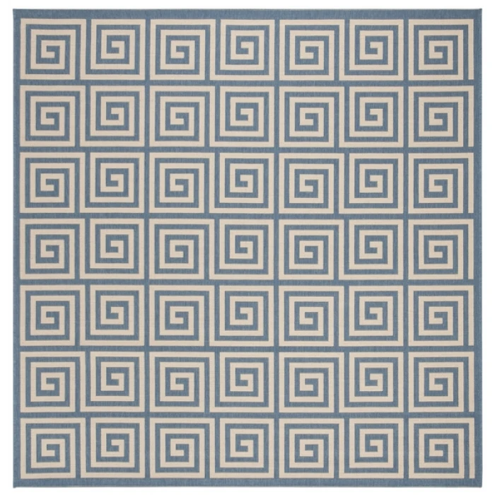 Safavieh Beach House BHS129 Cream / Blue 6'-7" X 6'-7" Square Area Rug