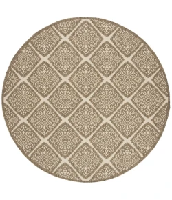 Safavieh Beach House BHS132 Cream / Beige 6'-7" X 6'-7" Round Area Rug