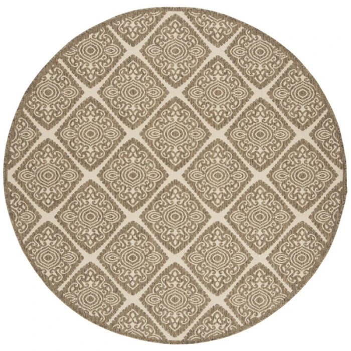 Safavieh Beach House BHS132 Cream / Beige 6'-7" X 6'-7" Round Area Rug