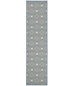 Safavieh Beach House BHS132 Cream / Blue 2'-2" X 6' Runner Area Rug
